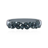 Zilveren ring met I2 Blauwe Diamanten