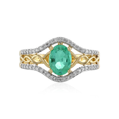 Gouden ring met een Columbiaanse smaragd (AMAYANI)