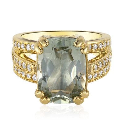 Zilveren ring met een groene amethist