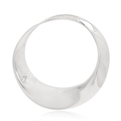 Zilveren hanger met een diamant