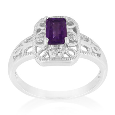 Zilveren ring met een amethist