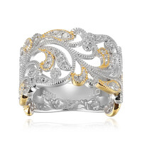 Zilveren ring met I3 (I) Diamanten