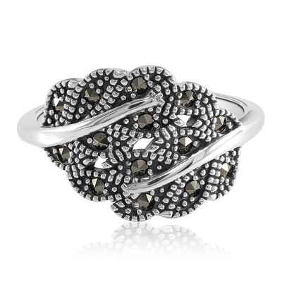 Zilveren ring met marcasieten