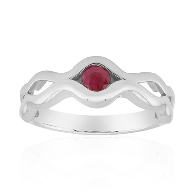 Zilveren ring met een Birmese Robijn (Pallanova)