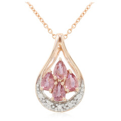 Gouden halsketting met Onverhitte Padparadscha Saffieren (AMAYANI)