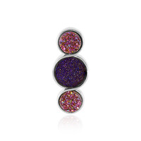 Zilveren hanger met een Lavendel Glitter Agaat