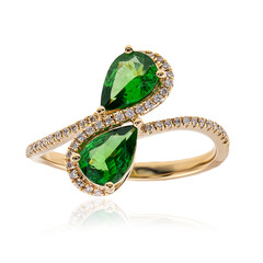 Gouden ring met AAA Keniaanse tsavoriet (CIRARI)