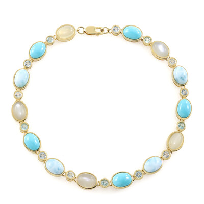 Zilveren armband met witte maanstenen (KM by Juwelo)