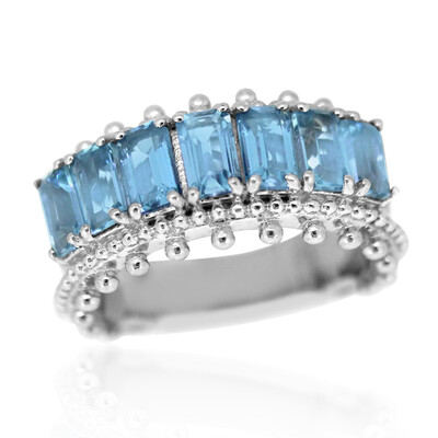 Zilveren ring met Londen-blauwe topaasstenen (Dallas Prince Designs)