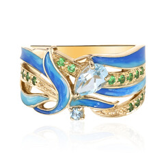 Zilveren ring met een hemel-blauwe topaas