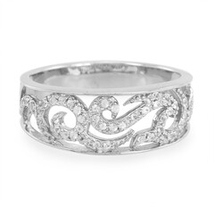 Zilveren ring met witte saffieren
