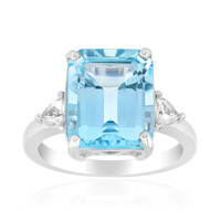 Zilveren ring met een hemel-blauwe topaas