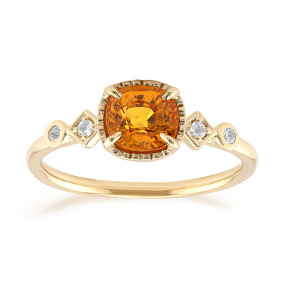 Gouden ring met een Ban Ka Cha oranje Saffier