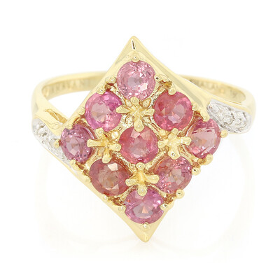 Gouden ring met Onverhitte Padparadscha Saffieren (AMAYANI)