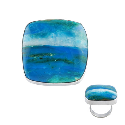 Zilveren ring met een Atacama opaal (Bali Barong)