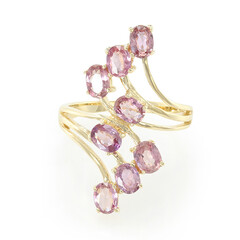 Gouden ring met Onverhitte Padparadscha Saffieren (AMAYANI)