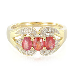 Gouden ring met Onverhitte Padparadscha Saffieren