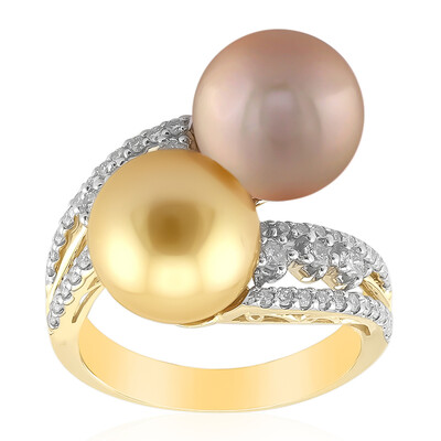 Gouden ring met een Gouden Kabira Zuidzee Parel (TPC)
