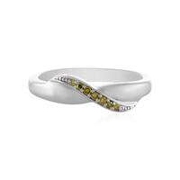 Zilveren ring met I4 Gele Diamanten