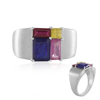 Zilveren ring met een Madagaskar Blauwe Saffier (de Melo)