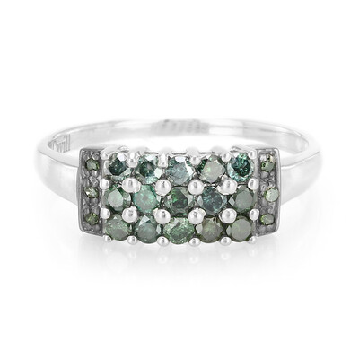Zilveren ring met Fancy diamanten