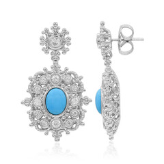 Zilveren oorbellen met turkooisstenen (Dallas Prince Designs)