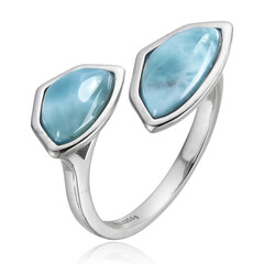 Zilveren ring met een larimar