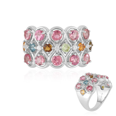 Zilveren ring met toermalijnen