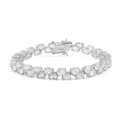 Zilveren armband met witte topaasstenen
