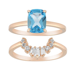 Zilveren ring met een Zwitsers-blauwe topaas