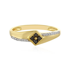 Zilveren ring met zwarte diamanten