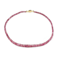 Gouden halsketting met roze toermalijnen