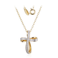 Messingen halsketting met een I3 (I) Diamant (Juwelo Style)