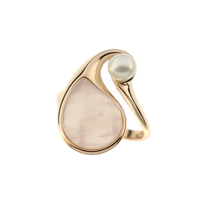 Zilveren ring met een rozen kwarts (dagen)