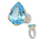 Zilveren ring met een hemel-blauwe topaas (Gems en Vogue)