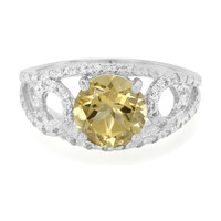 Zilveren ring met een champagne kwarts