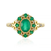 Zilveren ring met een Groene onyx