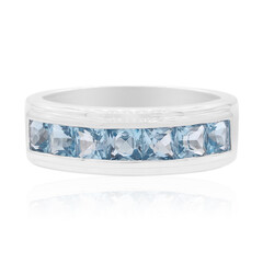 Zilveren ring met Zwitsers-blauwe topaasstenen
