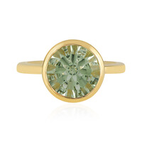 Zilveren ring met een groene amethist