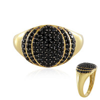 Zilveren ring met zwarte spinelstenen