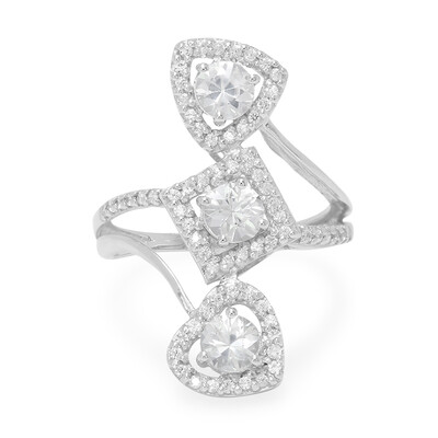 Zilveren ring met zirkonen