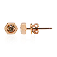 Gouden oorbellen met SI1 Argyle Rose De France Diamanten
