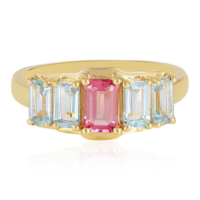 Zilveren ring met een roze toermalijn