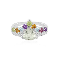 Zilveren ring met een groene amethist