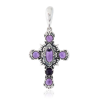 Zilveren hanger met een Zambia-amethist (Desert Chic)