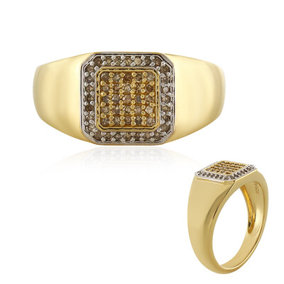 Zilveren ring met I3 Bruine Diamanten