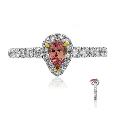 Gouden ring met een Padparadscha saffier (CIRARI)