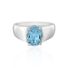 Zilveren ring met een hemel-blauwe topaas