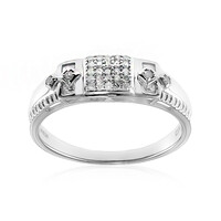 Zilveren herenring met I2 (I) Diamanten
