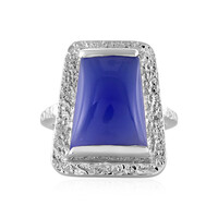 Zilveren ring met een Blauwe chalcedoon